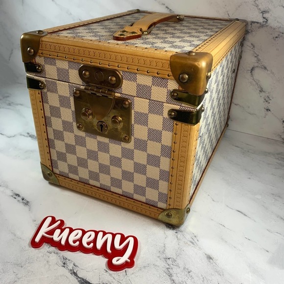 Louis Vuitton Damier Azure Trunk Boite Flacons Beauty Case Monogram Train Trunk - Picture 15 of 15